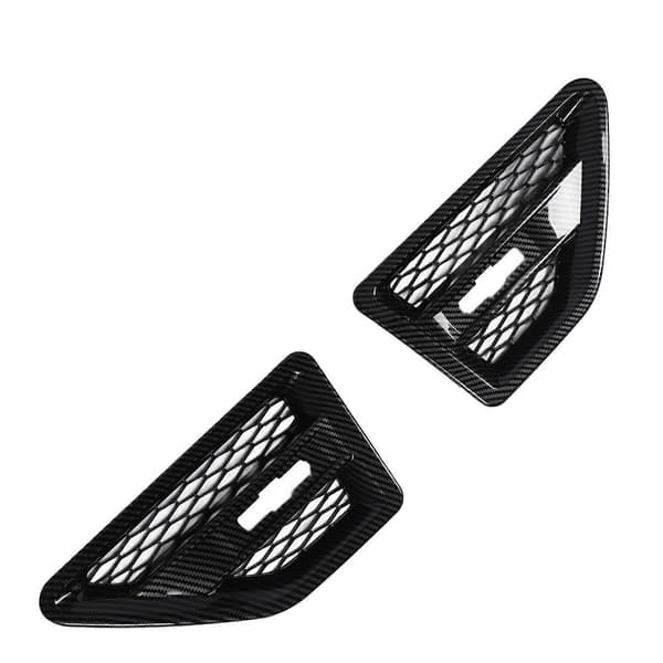 2 stk. Luftinntaksdeksel for panser, karbonfiber-look, utvendig luftinntaksgrill for Freelander 2 LR2 2007 til 2014