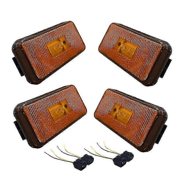 24V Amber LED-lampor för Scania sidomarkering Tung lastbil för Scania Klarlamps lastbilsdelar +2-kontakt oem1737413 4 lights with plug
