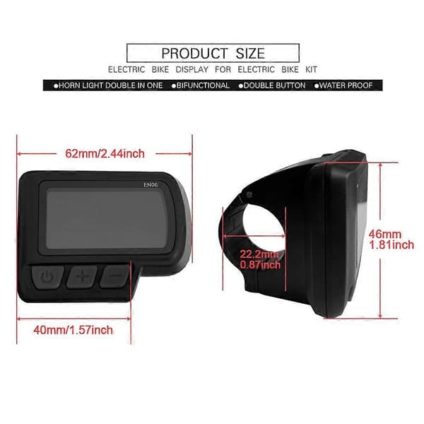 24V 36V 48V Ebike Panel LCD Display med USB til Elektrisk Cykel Scooter EN06 med SM Konnektor