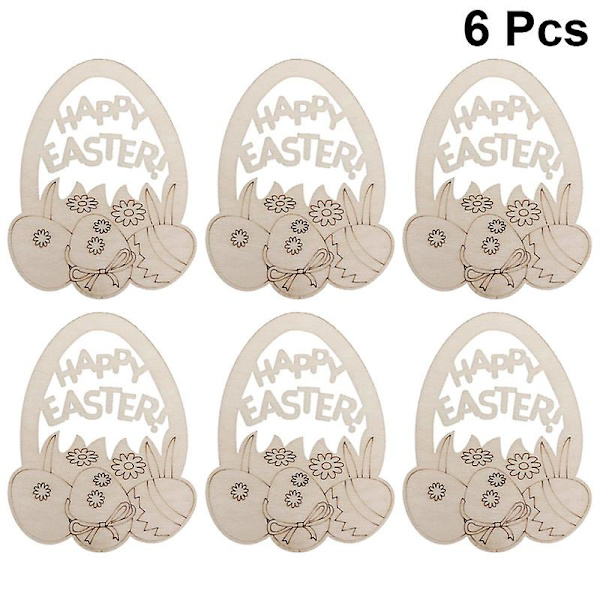 6 st Kreativa Påskägg Hängande Ornament DIY Dekorationer