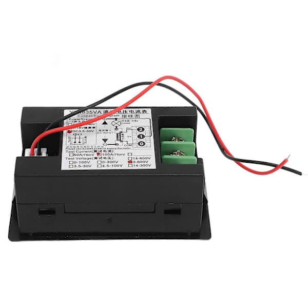 YB4835VA Digitalt Voltmeter Amperemeter DC 600V 100A Automatisk Skifte av Desimalpunkt Dobbel Skjerm Strøm Voltmeter