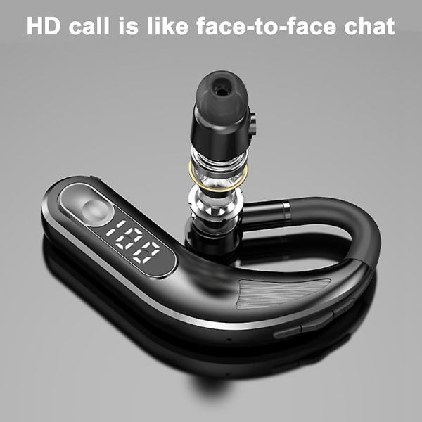 Single Ear Bluetooth 5.2-hörlurar med brusreducerande mikrofon handsfree black