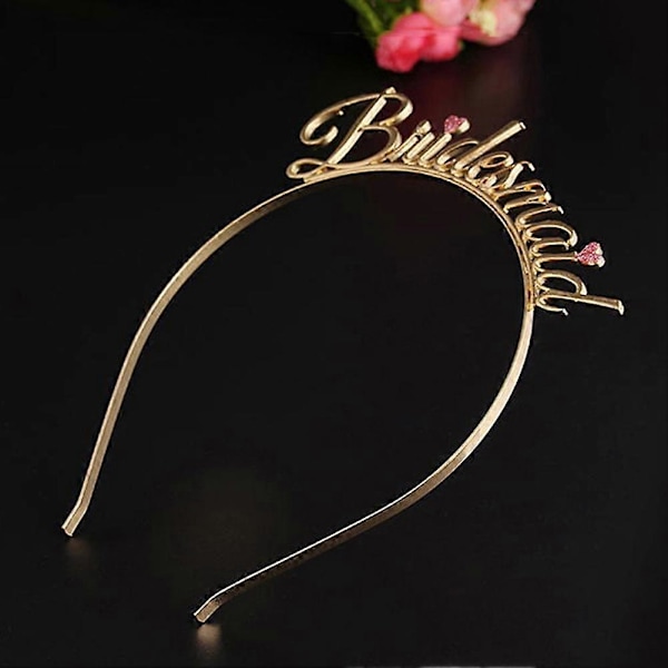 Brudtärna Brev Hjärta Tiara Hårband Möhippa Bröllop Hårband Qinhai
