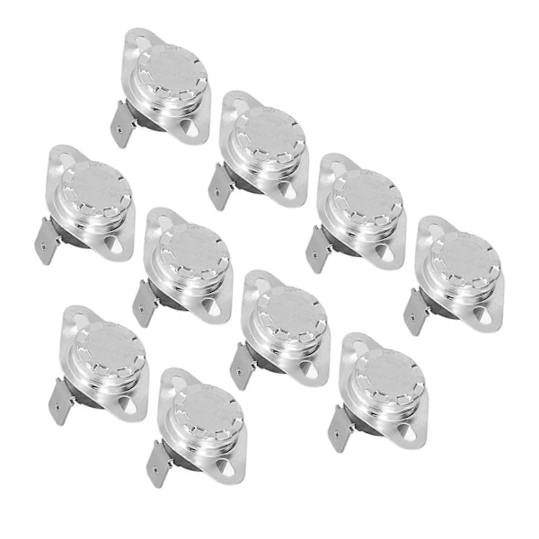 10 stk. Termostat Termisk Bryter Manuell Hånd Reset Bimetallisk Chip Temperaturkontroll Bryter 10A 250V 45