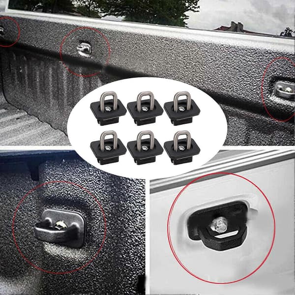 6 stk. Lastbil Surringsankre Indvendig Sengekant Udtrækkelige 35 Sorte Erstatning for Chevy Silverado 2007+