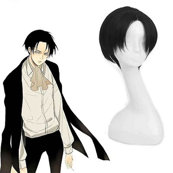 Attack On Titan Levi Ackerman Cosplay Peruk Syntetiskt Hår Rivai Ackerma Hög Kvalitet
