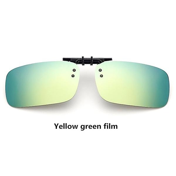 Polariserade Spegel Uv400 Lins Clip On Flip Solglasögon Glasögon Yellow green flim