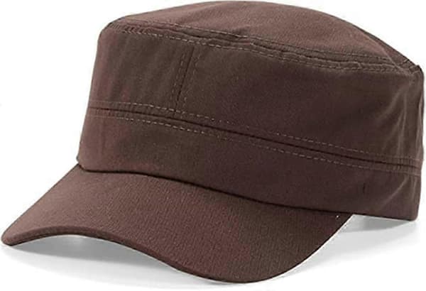 Justerbar Stilig Flat Topp Twill Baseball Caps Hodeomkrets 56-60 cm (Brun)