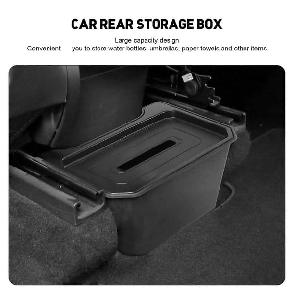 Bil Bagagerumsboks Stor Kapacitet Skridsikker Rækkesæde Organizer Container Erstatning Til Tesla Model Y Sort