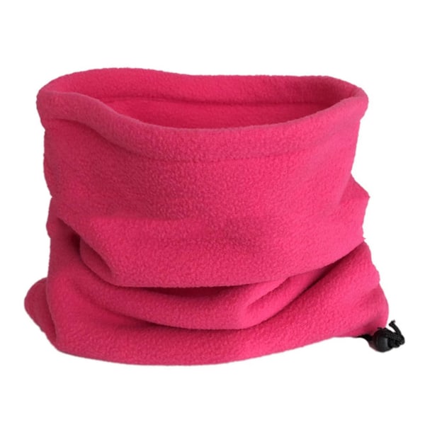 Unisex vinter utomhus enfärgad mjuk tjock fleecehalsvärmare cover Rose Red