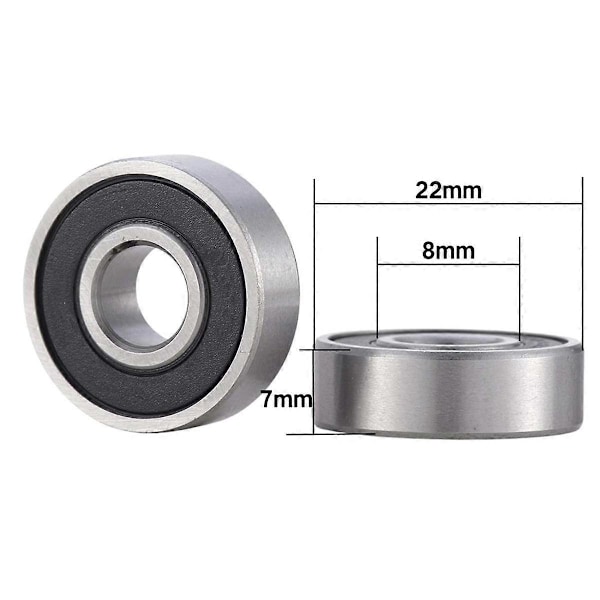 100 stk. 608 Lejer, 8x22x7mm Kugleleje Fedtforsegling Samling Rulleskateboard Lejer