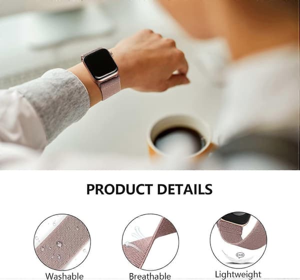 Tøyelige Nylon Solo Loop-remmer kompatible med Apple Watch 38mm 4