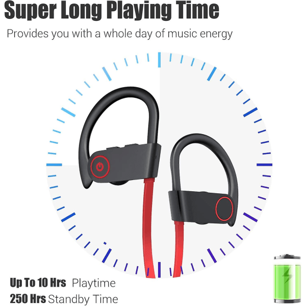 Bluetooth headset ipx7 vattentätt trådlöst sport headset för löpning
