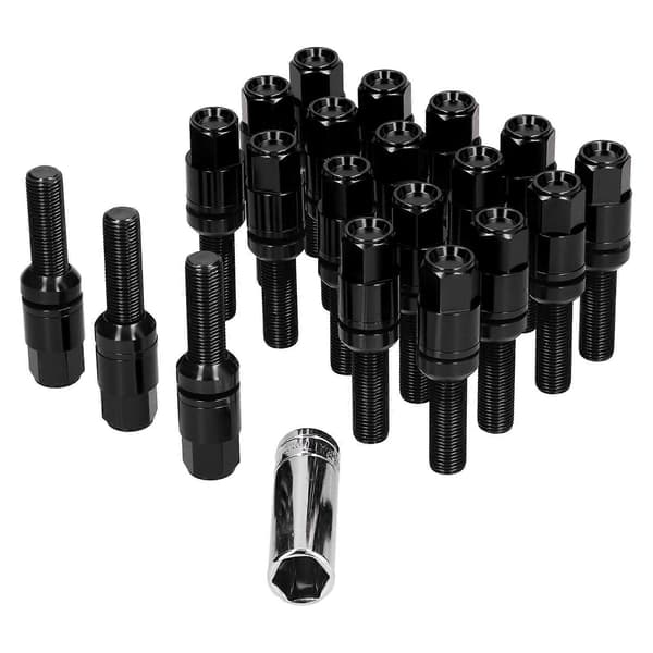 21 stk. 42 mm Forlænget Hjulbolt Sæt med Muffe M14x1.5 Kuglesæde Universal Auto Modifikation Sort