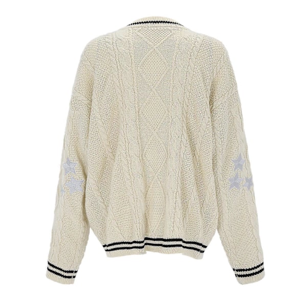 Black Friday, håndlavet rød stjerne folklore cardigan stjerne broderet merch oversized sød håndstrikket ferie sweater L