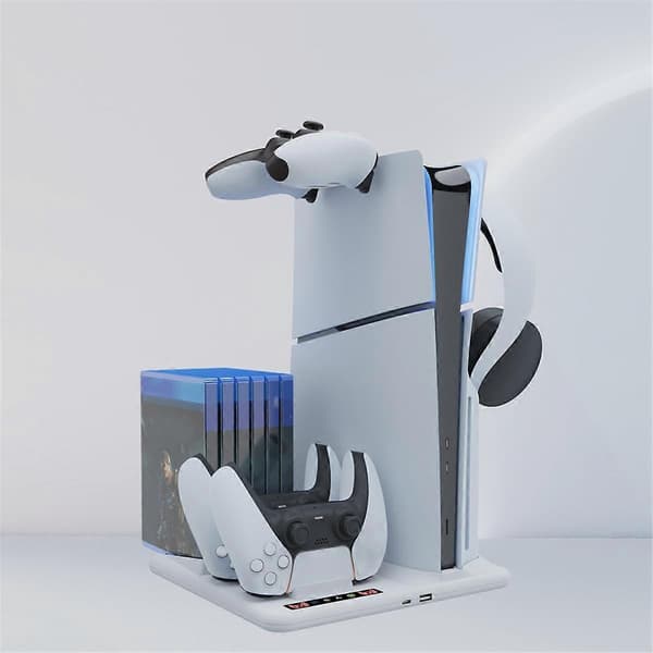 Til Slim Stand Base og Køleventilatoroplader med Controller Opladestation til Slim Tilbehør Dock