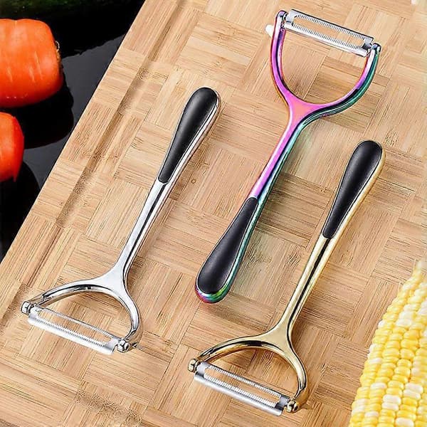 Rostfritt stål Gyllene Y-formad grönsaks- och fruktskalare för hemköket (Guld) 17*6cm