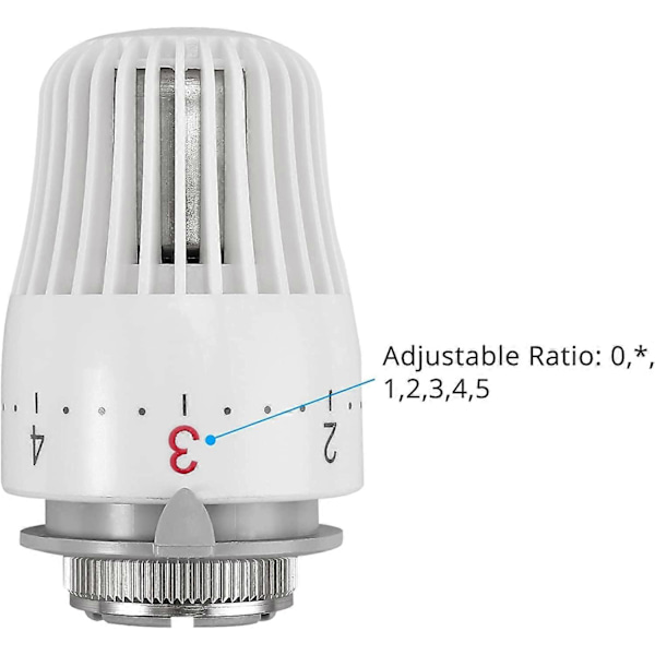 4-pakning termostathode, erstatningshode for M30 x 1,5 radiatorventil, termostatisk radiatorventil