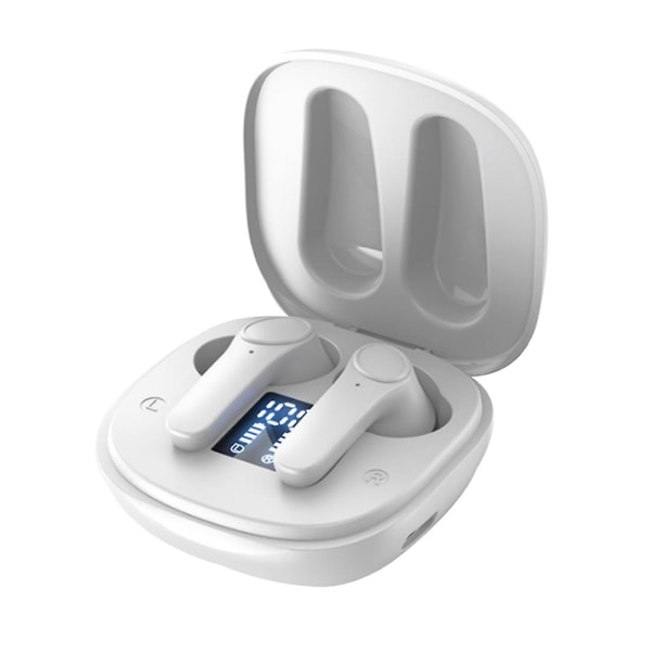Trådlösa hörlurar, Bluetooth 5.0 hörlurar med trådlöst laddningsfodral IPX6 vattentäta stereohörlurar In-ear med inbyggd mikrofon White