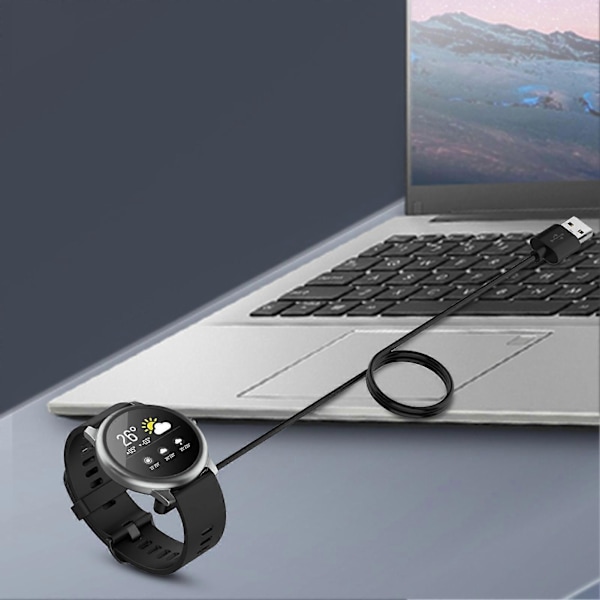 Ladebase Magnetisk Hurtiglading Sikker Smartklokke Strømadapter Ladekabel Kompatibel med Xiaomi YAMAY SW022/Haylou RT LS05S/RT2 LS10/Solar LS05