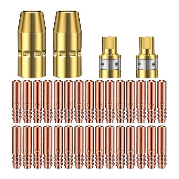 34 Delar MIG Svetsning Tillbehörskit, 0.03In Kontakttips Luftfri Munstycksdiffusor Kompatibel med H-9/10 Svetsmaskin