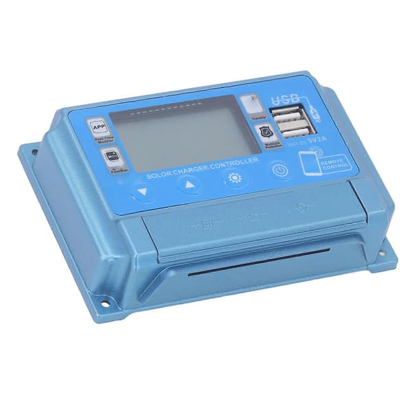 MPPT Solar Opladningscontroller 12V 24V 36V 48V 60V Selvtillpassende Dobbelt USB Fotovoltaisk Panel Regulator med Bluetooth 30A