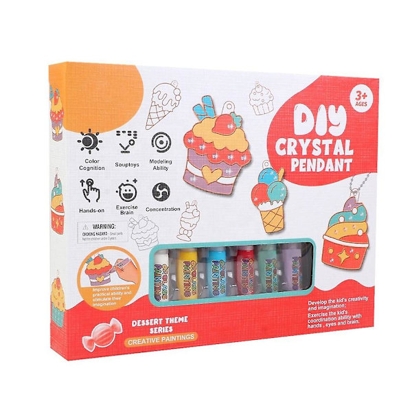 2023 DIY Kristallmålningsset för pyssel, DIY Kristall Diamantmålning Pysselset för Barn, Present Dessert