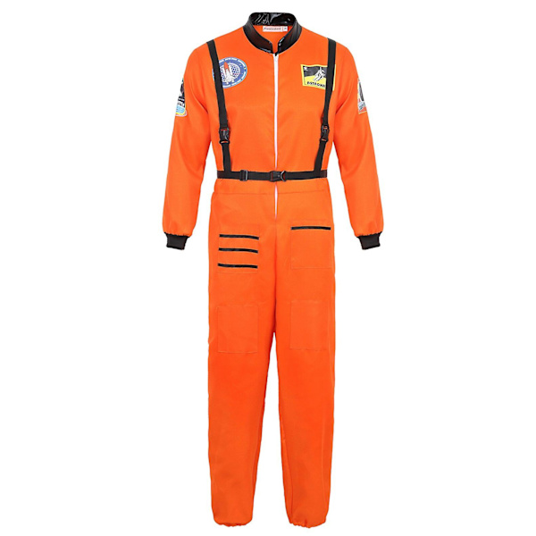 Astronautdräkt Rymddräkt Vuxen Par Cosplay Kostym Orange for Men XS