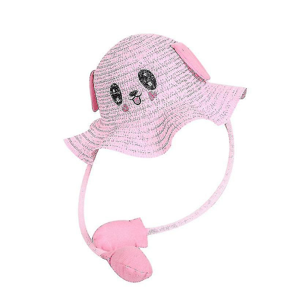 Sommarhatt för barn med kaninöron som rör sig Pink
