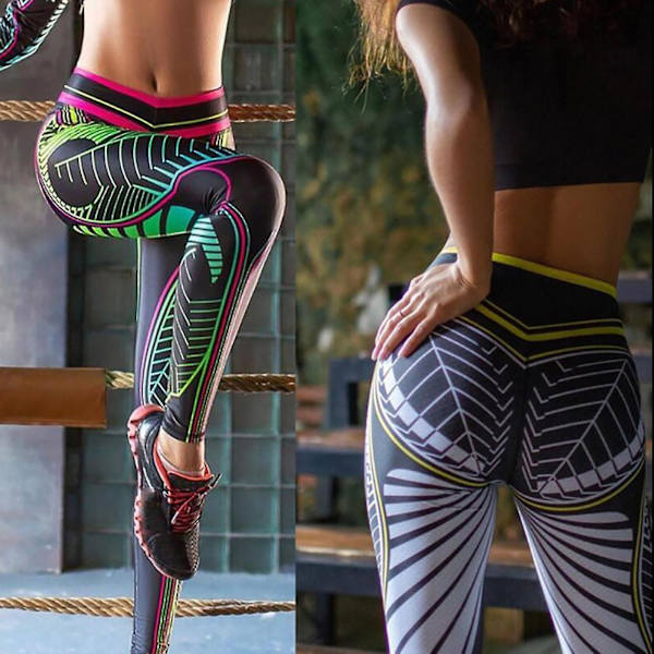 Tflycq Dam Pure Ficka Hög Midja Höft Stretch Löpning Fem Punkter Yogabyxor XL
