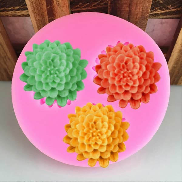 Bakform 3 hål DIY Handgjord Kottar Solros Blomma Ljusform för Bageri