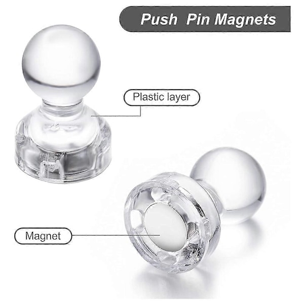 66 stk. Magnetiske tegnestiftmagneter, tegnestiftmagneter, køleskabsmagneter, magnetiske tommelfingerstifter til køkken, køleskab, kontor