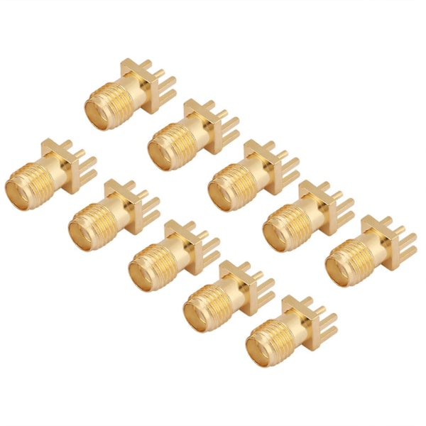 10st Mässing SMA Hona Bas Sockel Jack PCB Montering 50 Ohm RF Kontakter