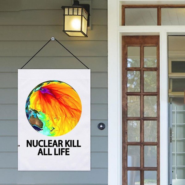 Nukleär Banner 1.48 X 0.98ft Trädgårdsflaggor För Utomhus Fallout Dekor För Marscherande Och Publicering Motståndet Mot Utsläpp Av Kärnkraft style 1