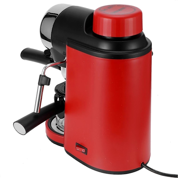 0.24L Kaffebryggare Mini Halvautomatisk 5Bar Pump Mjölkskummare Kaffemaskin Röd