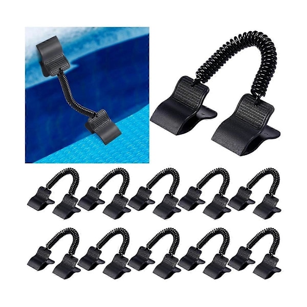 12 st Poolskyddsklämmor för ovanjordspooler Solskyddsspole Fästkit Vindskydd Poolskydd