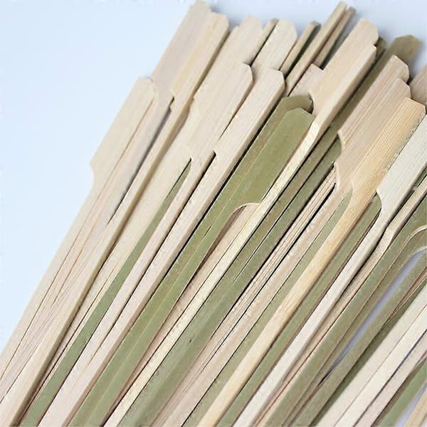 25 cm (200-pack) gula cyan bambu träpaddelspett för grillning, aptitretare, frukt, kabobs, smörgåsar, grillmat, snacks