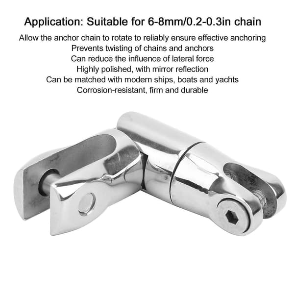 Ankerforbindelse 316 Rustfrit Stål 0,2-0,3in/6mm?8mm Kæde Fortøjning til Båd Marine