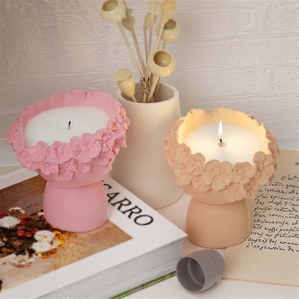 Flicka Betongvas Silikonform DIY Ljusburk Form Blomkruka Gips Epoxiharts Formar Heminredning