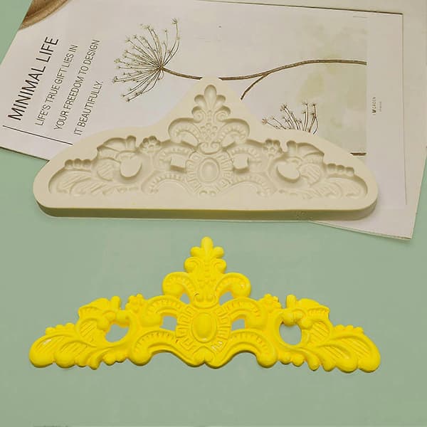 Fondantform Ikke-klæbende Let Afformning Fødevaregodkendt Retro Prægemønster Krone Cupcake Topper Form Bageudstyr