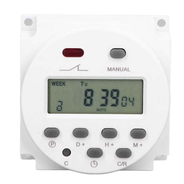 Elektroninen ajastin ohjelmoitava LCD digitaalinen ajastusrele kytkin 16 päälle 16 pois Cn101AAC220-240V