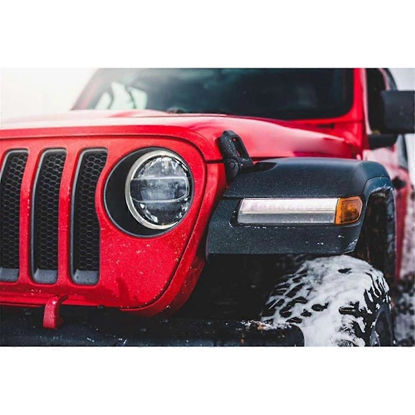 Rød Front Grill Ramme Forlygte Ring Mesh Ring til Wrangler 2018 Udvendig Modifikation