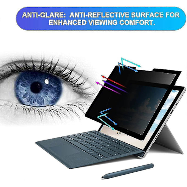 Privatlivsbeskyttelsesfilm til Microsoft Surface Pro X/8 (2021) & Pro 9 (2022), fuldt aftagelig til Pr