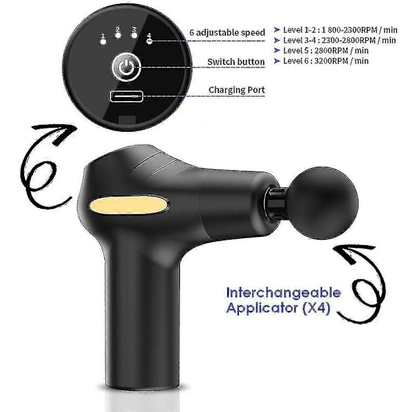 Kannettava hierontapistooli sähköinen hierontalaite lihasten rentoutukseen Fascial Gun Fitness LCD-näyttö hierontapistooli kehon ja niskan helpotukseen