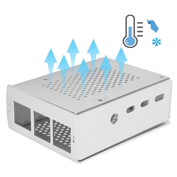 Skyddsfodral för Raspberry Pi 4 Hölje Kapsling Aluminiumlegering med Kylfläkt