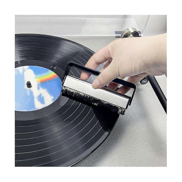 Profesjonell vinylplatebørste, bærbar antistatisk platebørste + stylusbørste