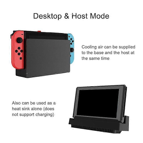 Switch 5000 RPM Jäähdytystuuletin Kaksoistuulettimet Ulkoinen USB-virtalähde Turbo Lämpötilajäähdytystuuletin Switch NS -konsolille