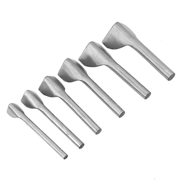 6 kpl /setti DIY Nahka-askartelu V-muotoinen lyöntileikkuri vyön päähän kotikäyttöön nahan ompeluun (15-40mm)