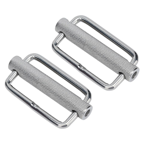 2 stk. glide spænde 316 rustfrit stål rektangel justerbare riflede rullebælte spænder 50 mm