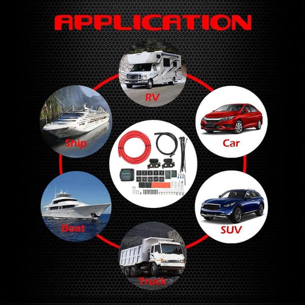 12V 140Amp Dobbelt Batteri Isolator Kit Manuel Auto Tilstande VSR Spændingsfølsomt Relæ til ATV UTV Båd RV Camper